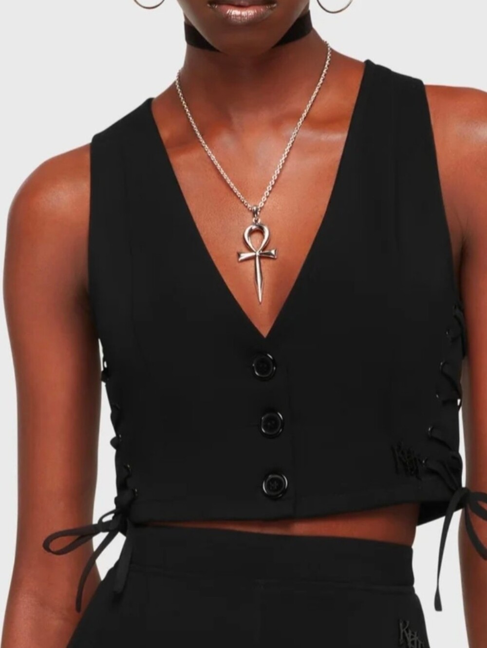 Killstar KIHILIST Black Nexara Waistcoat Size Small NWT Goth - Picture 2 of 10